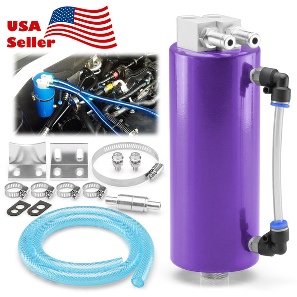 Billet Aluminum High Capacity Engine Oil Catch Tank #01 (Black / Blue / Gold / Purple / Red / Silver)