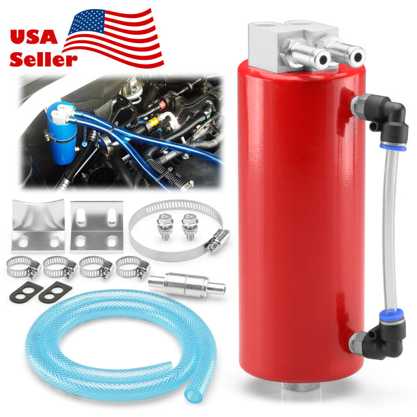 Billet Aluminum High Capacity Engine Oil Catch Tank #01 (Black / Blue / Gold / Purple / Red / Silver)