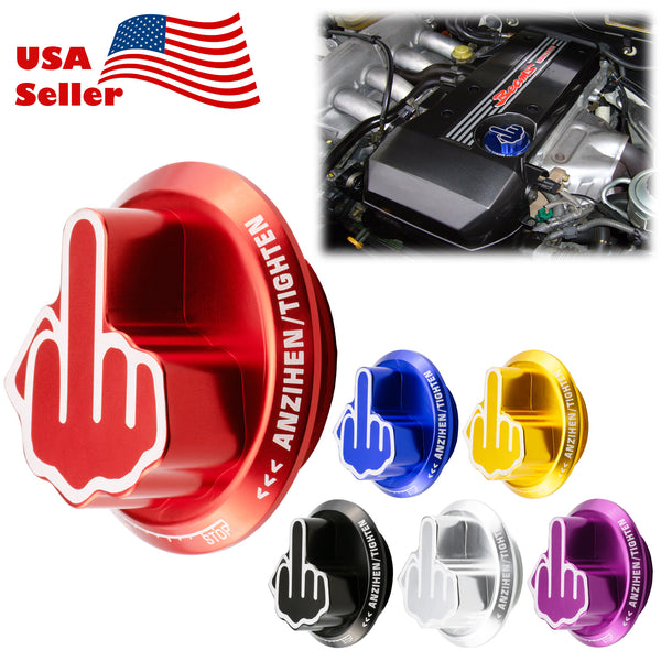 Middle Finger Engine Oil Filter Tank Cap For Toyota (Black / Blue / Gold / Red / Silver)