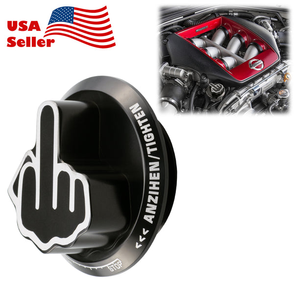 Middle Finger Engine Oil Filter Tank Cap For Nissan (Black / Blue / Gold / Red / Silver)