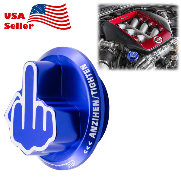 Middle Finger Engine Oil Filter Tank Cap For Nissan (Black / Blue / Gold / Red / Silver)