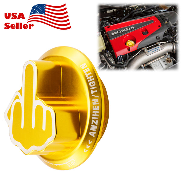 Middle Finger Engine Oil Filter Tank Cap For Acura Honda (Black / Blue / Gold / Red / Silver)