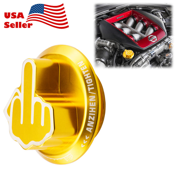 Middle Finger Engine Oil Filter Tank Cap For Nissan (Black / Blue / Gold / Red / Silver)