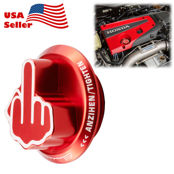 Middle Finger Engine Oil Filter Tank Cap For Acura Honda (Black / Blue / Gold / Red / Silver)