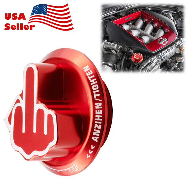 Middle Finger Engine Oil Filter Tank Cap For Nissan (Black / Blue / Gold / Red / Silver)