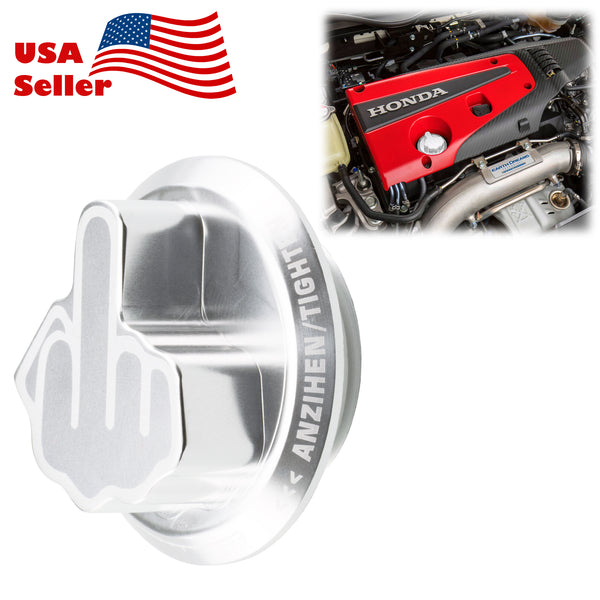 Middle Finger Engine Oil Filter Tank Cap For Acura Honda (Black / Blue / Gold / Red / Silver)