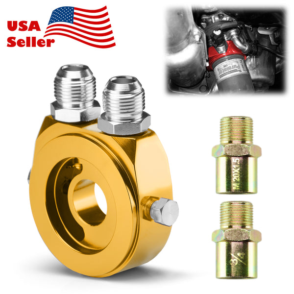 Engine Oil Filter Cooler Adapter (Black / Blue / Gold / Purple / Red / Silver)