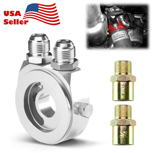 Engine Oil Filter Cooler Adapter (Black / Blue / Gold / Purple / Red / Silver)