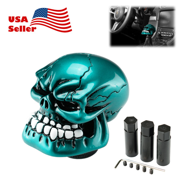 Universal Manual Wicked Skull Shift Knob (Black / Green / Red / Teal / Yellow)