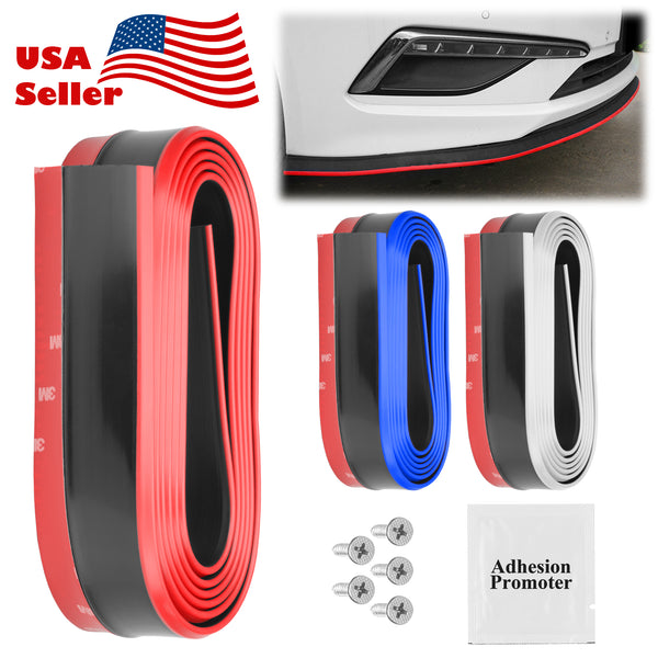 Front Bumper Rubber Lip 2 Tone Colors (Blue Black / Red Black / White Black)