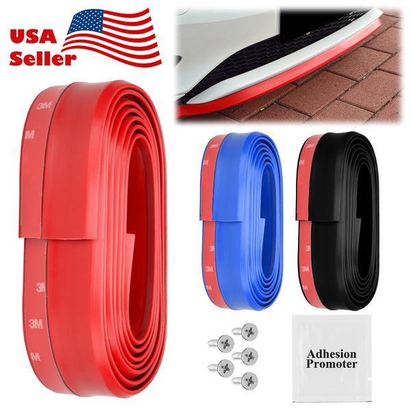 Front Bumper Rubber Lip (Black / Blue / Red)
