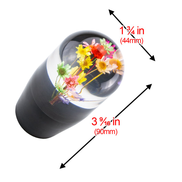 Universal Racing Clear Crystal Real Flowers Shift Knob (10cm / 15cm / 20cm)