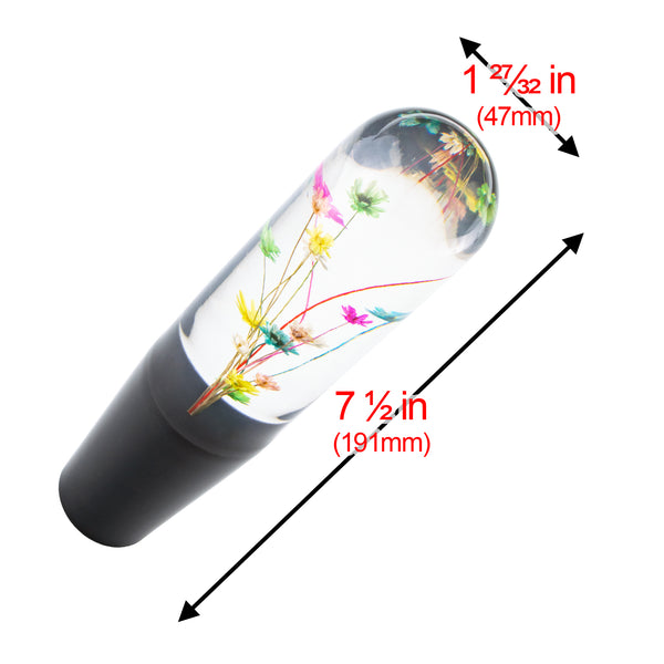 Universal Racing Clear Crystal Real Flowers Shift Knob (10cm / 15cm / 20cm)