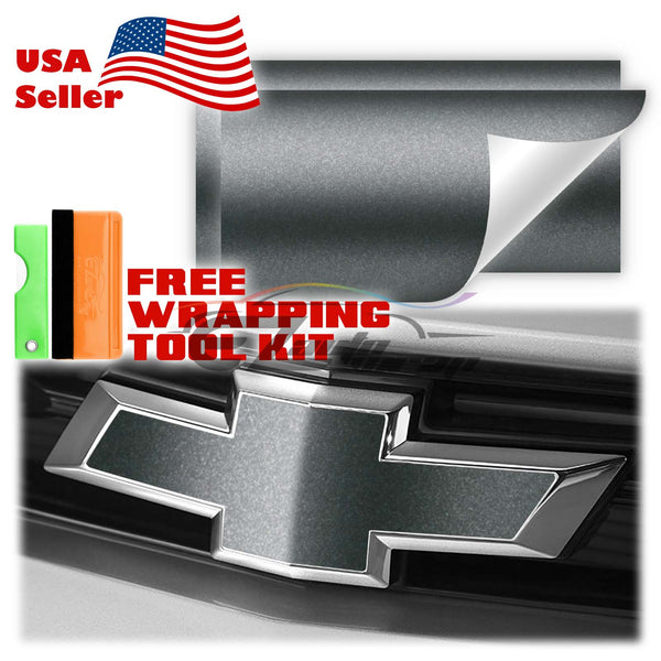 2pcs 5"x10" Matte Chevy Emblem Bowtie Overlay Vinyl Wrap