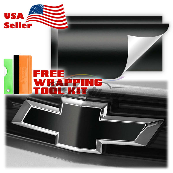 2pcs 5"x10" Matte Chevy Emblem Bowtie Overlay Vinyl Wrap
