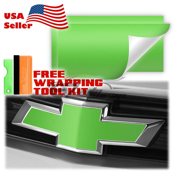 2pcs 5"x10" Matte Chevy Emblem Bowtie Overlay Vinyl Wrap