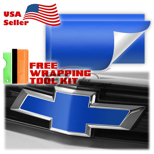 2pcs 5"x10" Matte Chevy Emblem Bowtie Overlay Vinyl Wrap