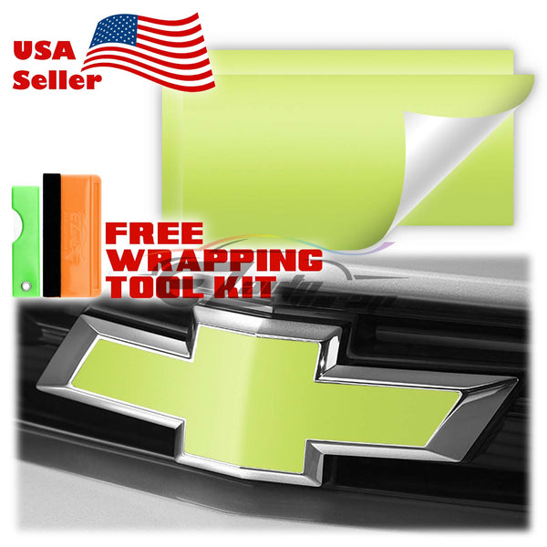 2pcs 5"x10" Matte Chevy Emblem Bowtie Overlay Vinyl Wrap