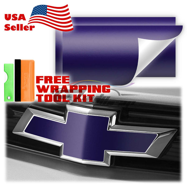 2pcs 5"x10" Matte Chevy Emblem Bowtie Overlay Vinyl Wrap