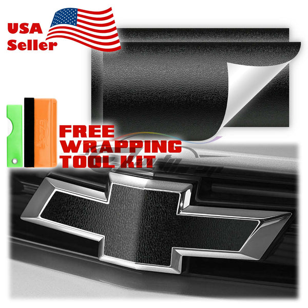 2pcs 5"x10" Matte Chevy Emblem Bowtie Overlay Vinyl Wrap