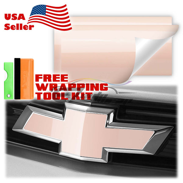 2pcs 5"x10" High Gloss Chevy Emblem Bowtie Overlay Vinyl Wrap