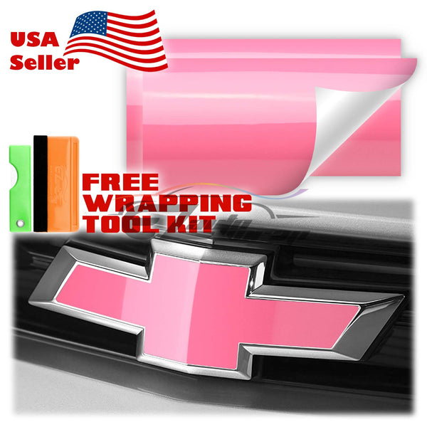 2pcs 5"x10" High Gloss Chevy Emblem Bowtie Overlay Vinyl Wrap