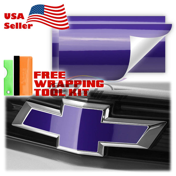 2pcs 5"x10" High Gloss Chevy Emblem Bowtie Overlay Vinyl Wrap