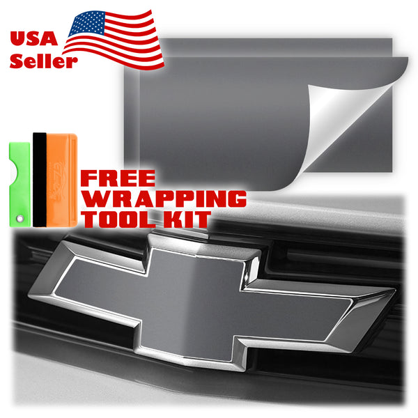 2pcs 5"x10" Ultra Matte Chevy Emblem Bowtie Overlay Vinyl Wrap