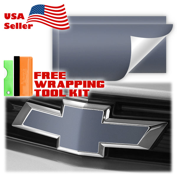 2pcs 5"x10" Ultra Matte Chevy Emblem Bowtie Overlay Vinyl Wrap