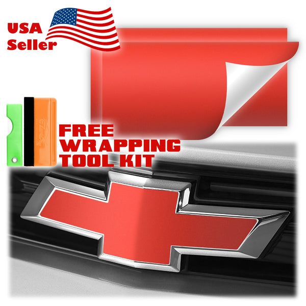 2pcs 5"x10" Ultra Matte Chevy Emblem Bowtie Overlay Vinyl Wrap