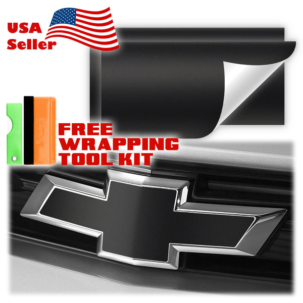 2pcs 5"x10" Ultra Matte Chevy Emblem Bowtie Overlay Vinyl Wrap