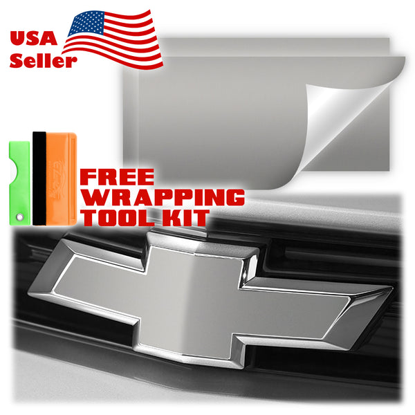 2pcs 5"x10" Ultra Matte Chevy Emblem Bowtie Overlay Vinyl Wrap