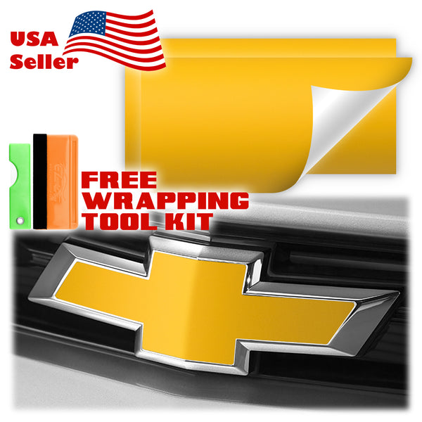 2pcs 5"x10" Ultra Matte Chevy Emblem Bowtie Overlay Vinyl Wrap