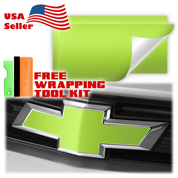 2pcs 5"x10" Ultra Matte Chevy Emblem Bowtie Overlay Vinyl Wrap