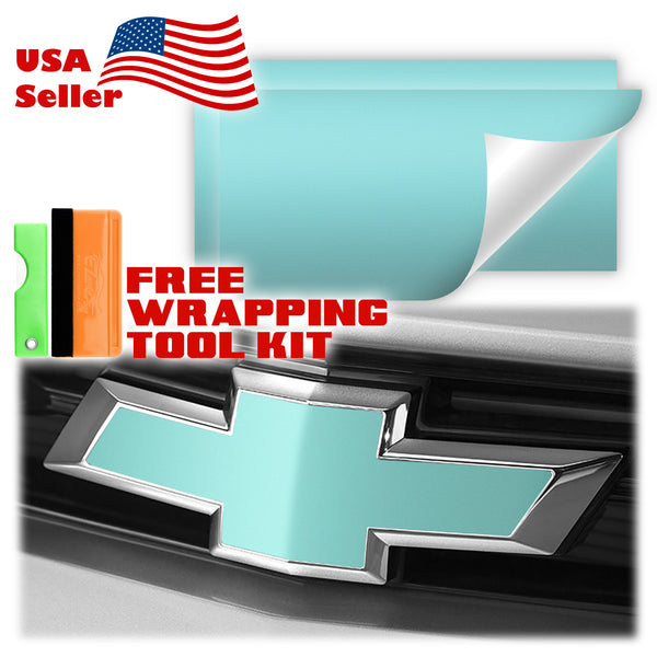 2pcs 5"x10" Ultra Matte Chevy Emblem Bowtie Overlay Vinyl Wrap