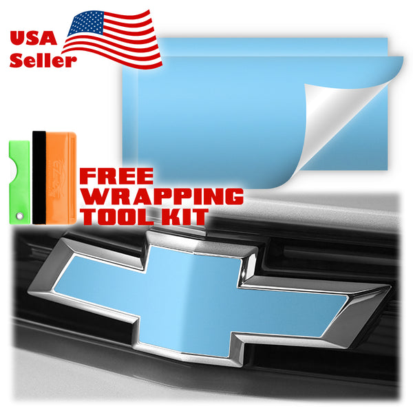 2pcs 5"x10" Ultra Matte Chevy Emblem Bowtie Overlay Vinyl Wrap