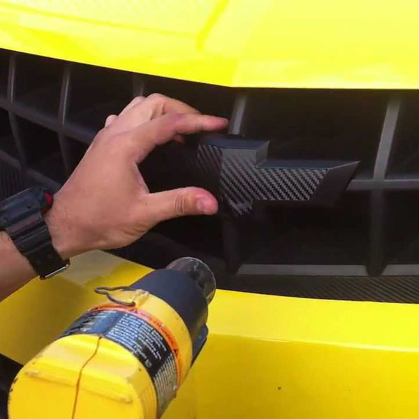 2pcs 5"x10" Gloss Chevy Emblem Bowtie Overlay Vinyl Wrap