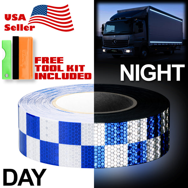 Reflective Safety Checker Tape 2 Inches x 120 Feet