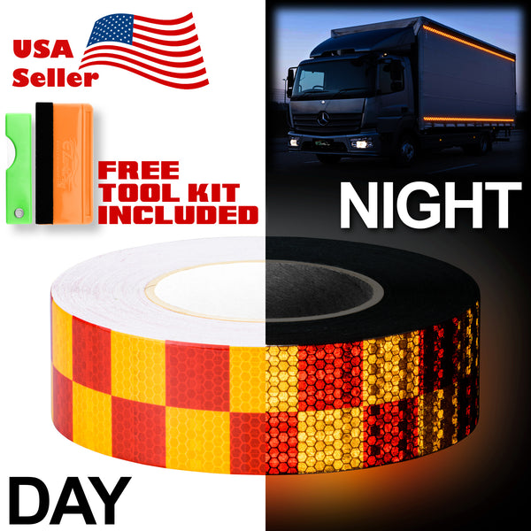Reflective Safety Checker Tape 2 Inches x 120 Feet