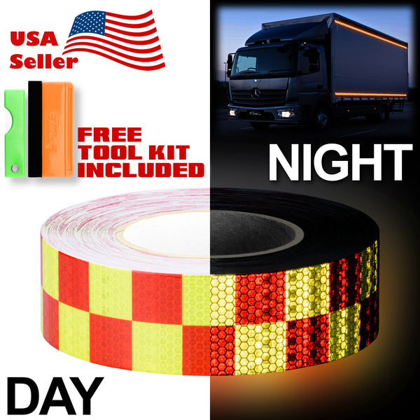 Reflective Safety Checker Tape 2 Inches x 120 Feet