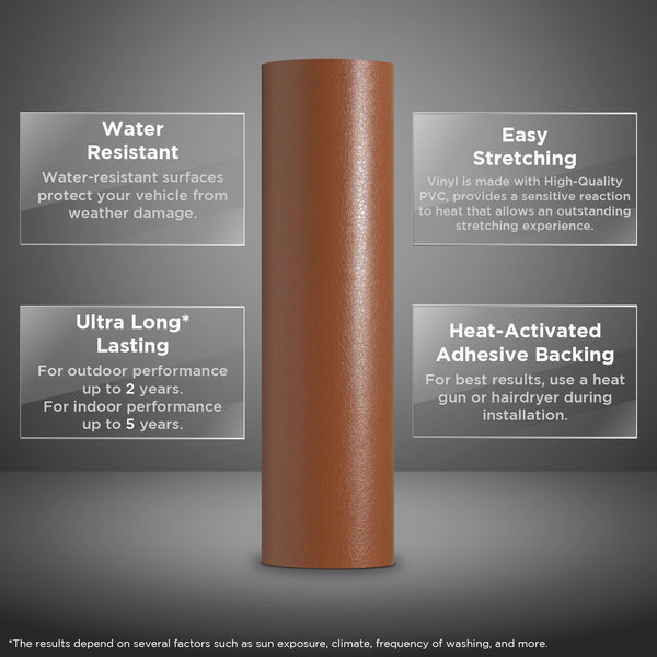 Leather Texture Brown Vinyl Wrap