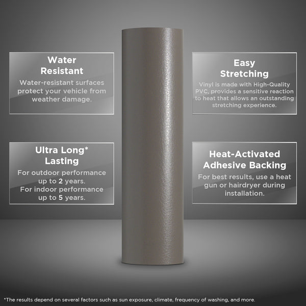 Leather Texture Gray Vinyl Wrap
