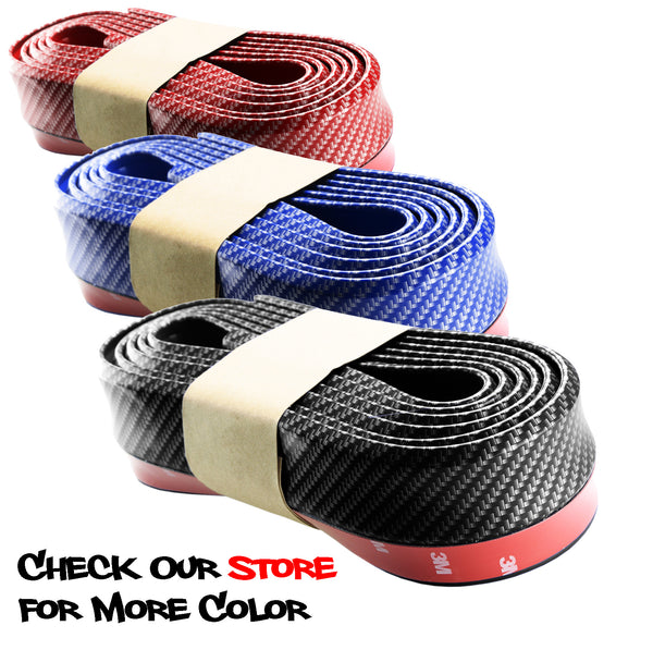 Front Bumper Rubber Lip Carbon Fiber Textured (Black / Blue / Red)