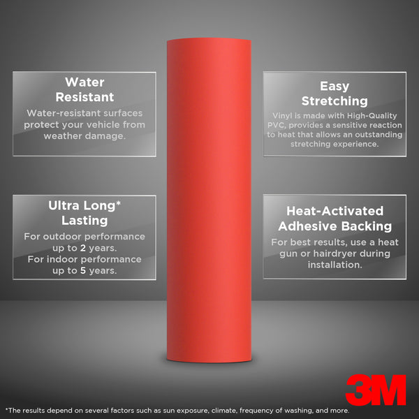 Genuine 3M 2080 Series M13 Matte Red Vinyl Wrap