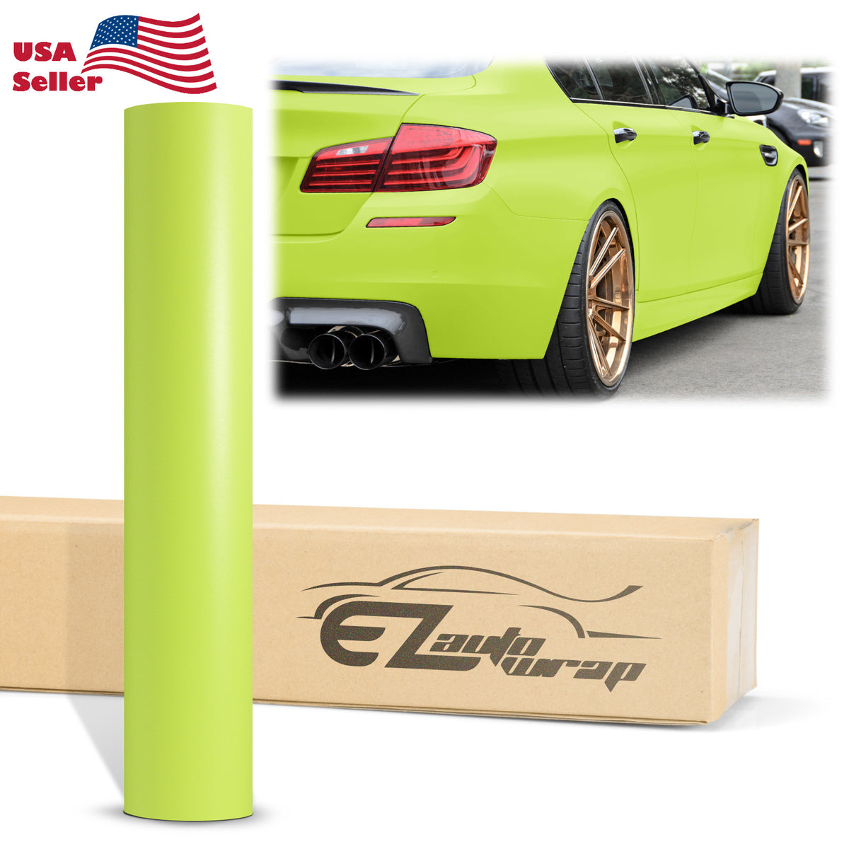Matte Flat Lime Green Vinyl Wrap – EzAuto Wrap