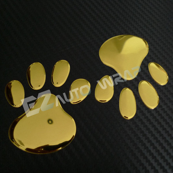 3D Paw Decal Sticker Emblem (Bear Paw Chrome / Bear Paw Gold / Bear Paw Red / Dog Paw Chrome / Dog Paw Gold / Dog Paw Red)