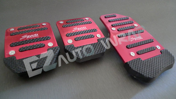 Universal Aluminum Manual Pedal Set (Blue / Red / Silver)