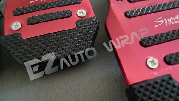 Universal Aluminum Manual Pedal Set (Blue / Red / Silver)