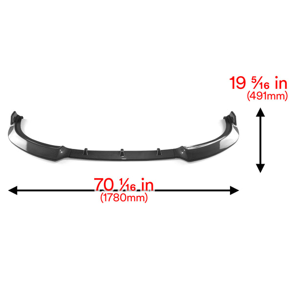 3pcs Front Bumper Lip For BMW Series 3 G20 non-M 2019-2022 PC-89574 (Carbon Fiber Textured Black / Gloss Black / Matte Black)