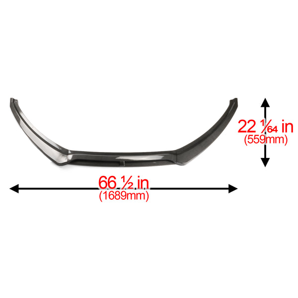 3pcs Front Bumper Lip for Ford Focus 2015-2018 PC-89662 (Carbon Fiber Textured Black / Gloss Black / Matte Black)